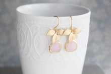 Load image into Gallery viewer, Gold Orchid Earrings - Light Pink