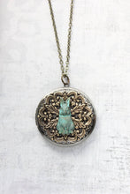 Load image into Gallery viewer, Rabbit Picture Locket - Verdigris Patina