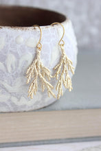 Load image into Gallery viewer, Gold Cedar Branch Earrings