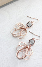 Load image into Gallery viewer, Rose Gold Loops Earrings - Smoke Grey