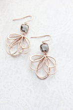 Load image into Gallery viewer, Rose Gold Loops Earrings - Smoke Grey