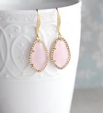 Load image into Gallery viewer, Sparkly Dangle Earrings - Pink /Gold