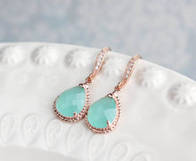 Load image into Gallery viewer, Sparkle Drop Earrings - Mint