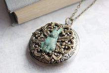 Load image into Gallery viewer, Rabbit Picture Locket - Verdigris Patina