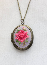 Load image into Gallery viewer, Big Cameo Locket - Hot Pink