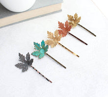 Load image into Gallery viewer, Maple Leaf Bobby Pins - Copper