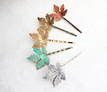 Load image into Gallery viewer, Maple Leaf Bobby Pins - Copper