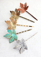 Load image into Gallery viewer, Maple Leaf Bobby Pins - Gold