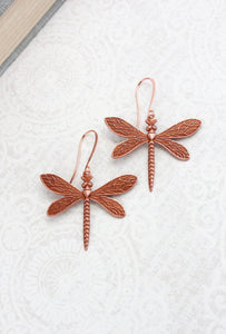 Dragonfly Earrings - Copper