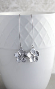 Cherry Blossom Earrings - Silver Rhodium