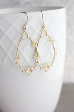 Load image into Gallery viewer, Twig and Flower Earrings - Matte Gold
