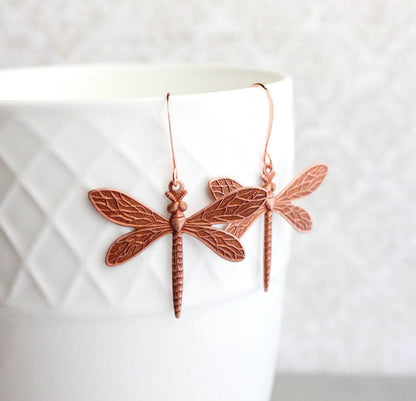 Dragonfly Earrings - Copper