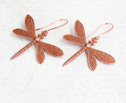 Dragonfly Earrings - Copper
