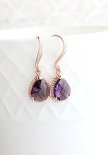 Load image into Gallery viewer, Sparkle Drop Earrings - Dark Purple