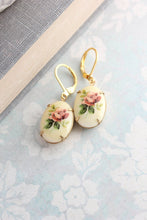 Load image into Gallery viewer, Red Rose Earrings - Glass Cameo