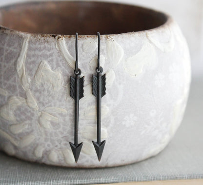 Black Arrow Earrings -  Small Dangles