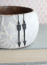 Load image into Gallery viewer, Black Arrow Earrings -  Small Dangles