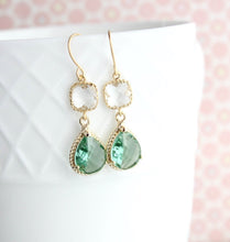 Load image into Gallery viewer, Sparkle Drop Earrings Gold | Clear | Erinite