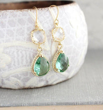 Load image into Gallery viewer, Sparkle Drop Earrings Gold | Clear | Erinite