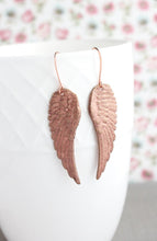 Load image into Gallery viewer, Rose Gold Copper Wing Earrings