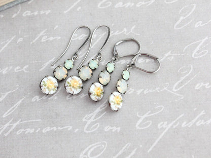 Yellow Rose Cameo Earrings