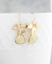 Load image into Gallery viewer, Gold Orchid Earrings - Yellow