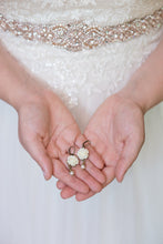 Load image into Gallery viewer, Ivory Cream Rose Earrings