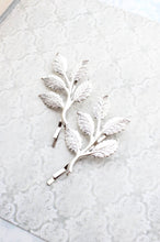 Load image into Gallery viewer, Branch Bobby Pins - Bright Silver Leaves (set of 2)