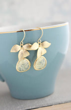 Load image into Gallery viewer, Gold Orchid Earrings - Yellow