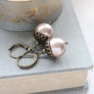 Acorn Necklace - Almond Blush