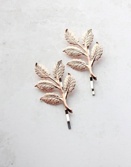 Branch Bobby Pins - Bright Rose Gold