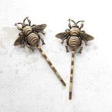 Load image into Gallery viewer, Bee Bobby Pins - Antiqued Brass