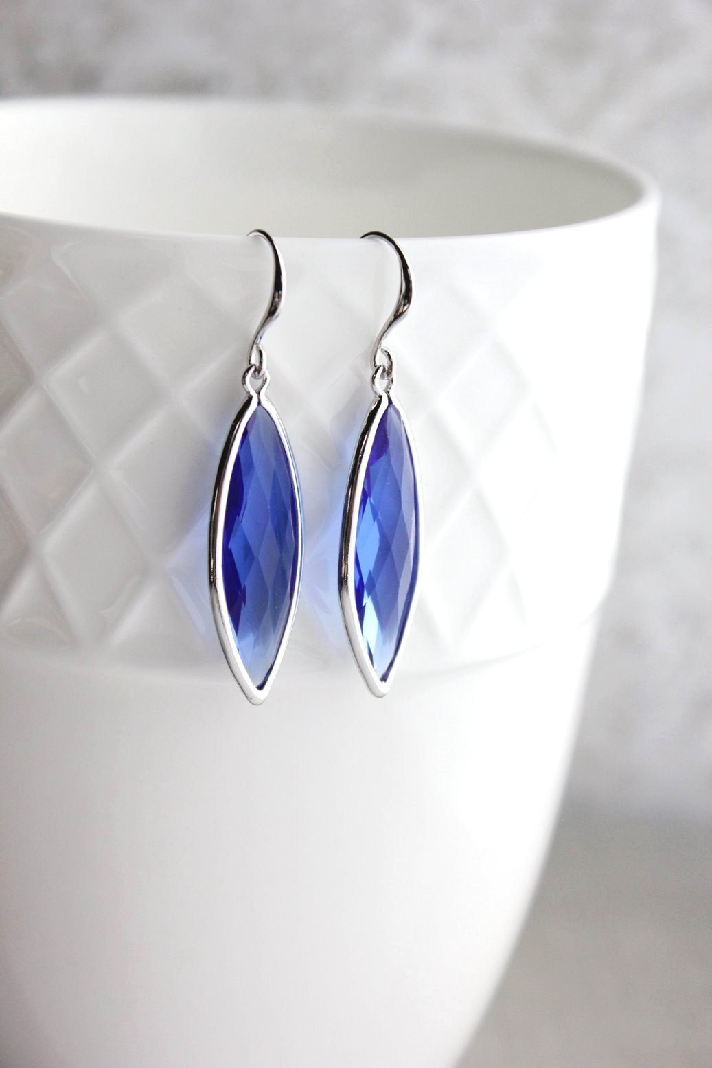 Marquis Drop Earrings - Cobalt