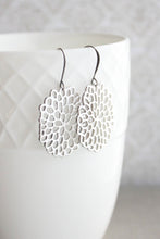 Load image into Gallery viewer, Silver Abstract Mum Earrings