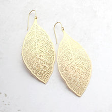Load image into Gallery viewer, Big Leaf Earrings - matte silver rhodium