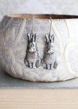 Load image into Gallery viewer, Rabbit Earrings - Antiqued Silver