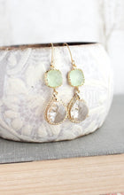 Load image into Gallery viewer, Sparkle Drop Earrings Gold | Mint | Clear