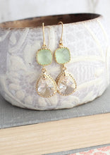 Load image into Gallery viewer, Sparkle Drop Earrings Gold | Mint | Clear