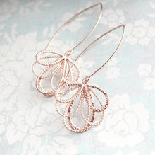 Load image into Gallery viewer, Rose Gold Loops - Long Dangles