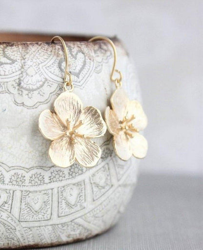 Cherry Blossom Earrings - Gold