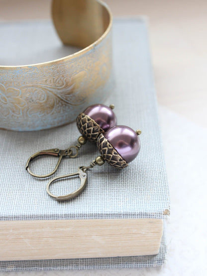 Pearl Acorn Earrings (16 Colors)