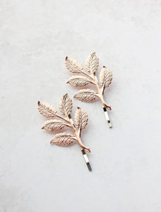 Branch Bobby Pins - Bright Rose Gold