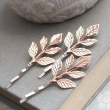 Load image into Gallery viewer, Rose Gold Leaf Hair Pin