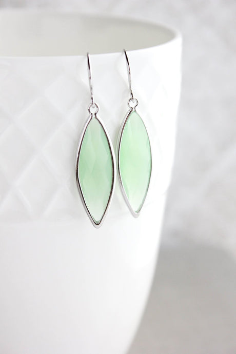 Marquis Drop Earrings - Mint