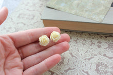 Load image into Gallery viewer, Coral Rose Stud Earrings