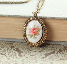 Load image into Gallery viewer, Pink Tea Rose Necklace