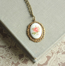 Load image into Gallery viewer, Pink Tea Rose Necklace