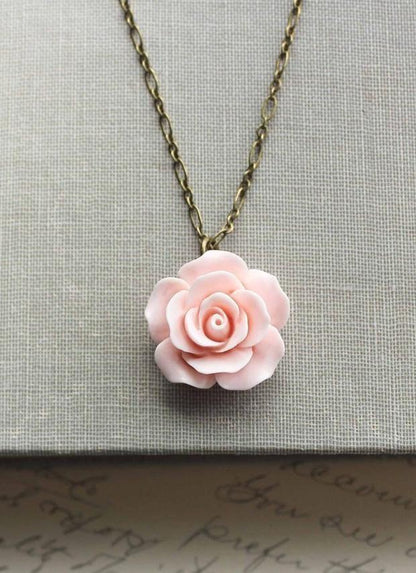 Pink Rose Necklace