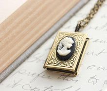 Load image into Gallery viewer, Book Locket - Black Cameo