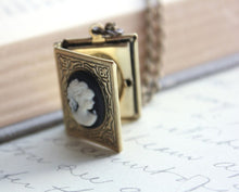 Load image into Gallery viewer, Book Locket - Black Cameo